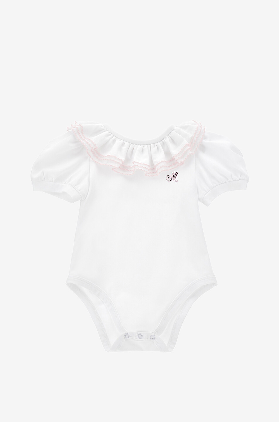 MONNALISA Kurzarm-Baby-Body mit Rüschenkragen Baby WEISS 1