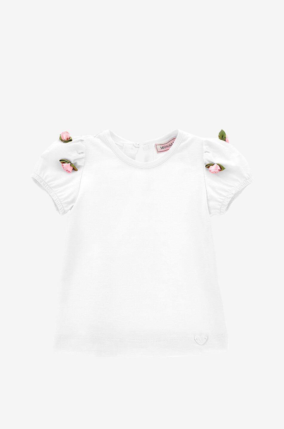 MONNALISA Baby-T-Shirt mit rosenbesetzten Puffärmeln Baby WEISS 1