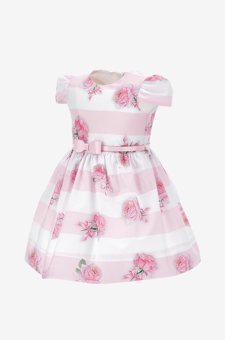 MONNALISA Babykleid mit Streifen und Rosen Baby ROSA 3