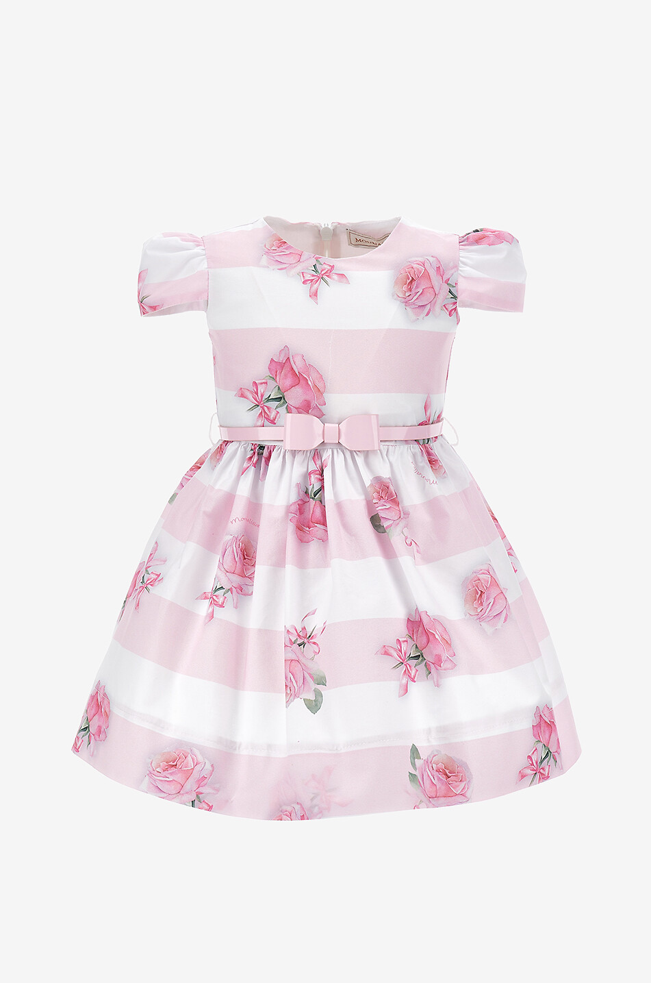 MONNALISA Babykleid mit Streifen und Rosen Baby ROSA 1