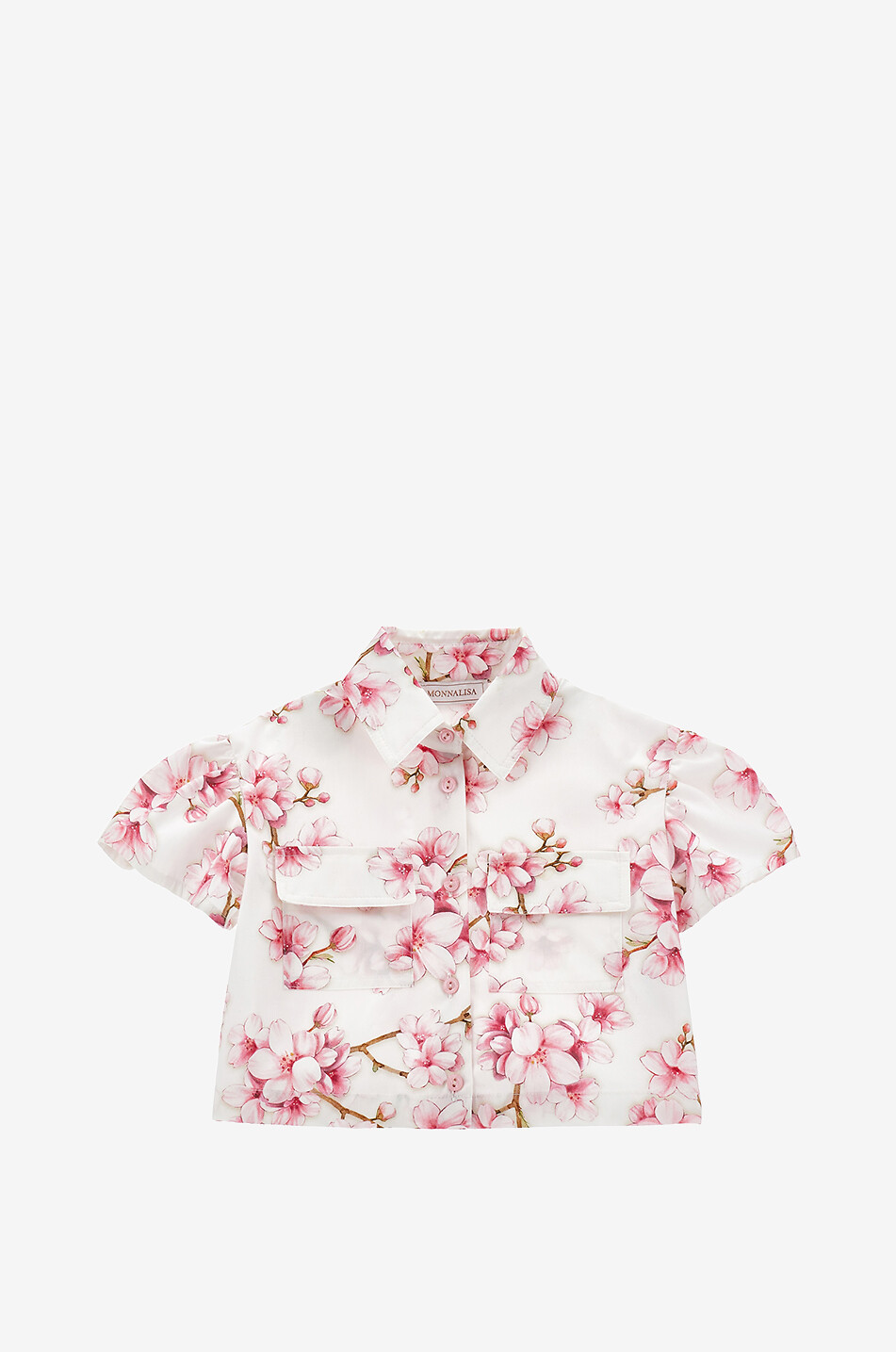 Chemise à manches courtes imprimée fleurs de cerisier fille