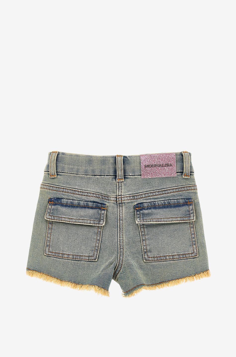 MONNALISA Mädchen-Jeans-Shorts mit Kirschblütenstickerei Mädchen HELLBLAU 2