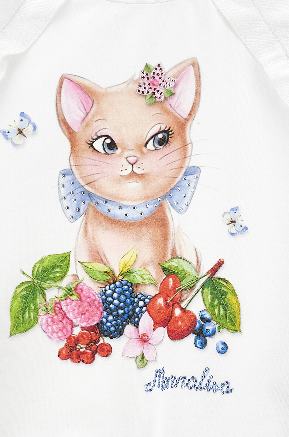 MONNALISA Mädchen-Sweatshirt mit Rüschen Kitten and Berries Mädchen WEISS 3