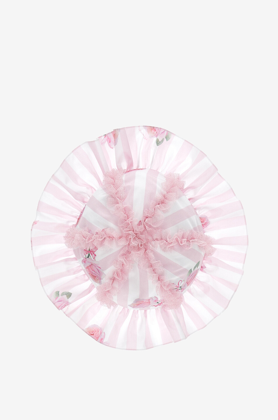 MONNALISA Rose and stripe printed baby hat Baby PINK 3