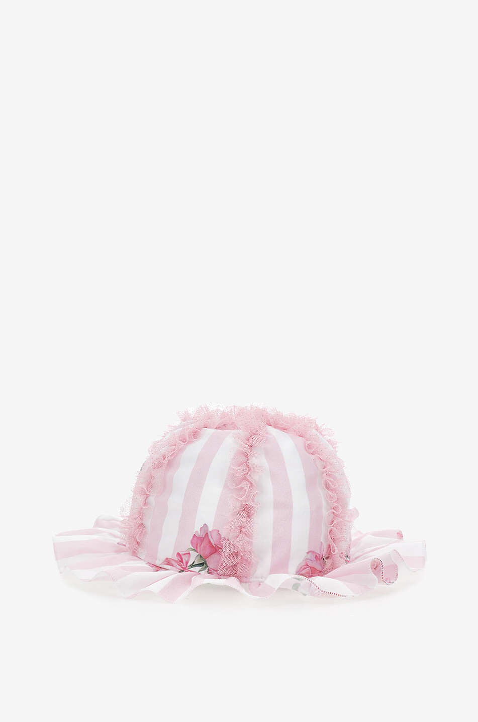 Rose and stripe printed baby hat