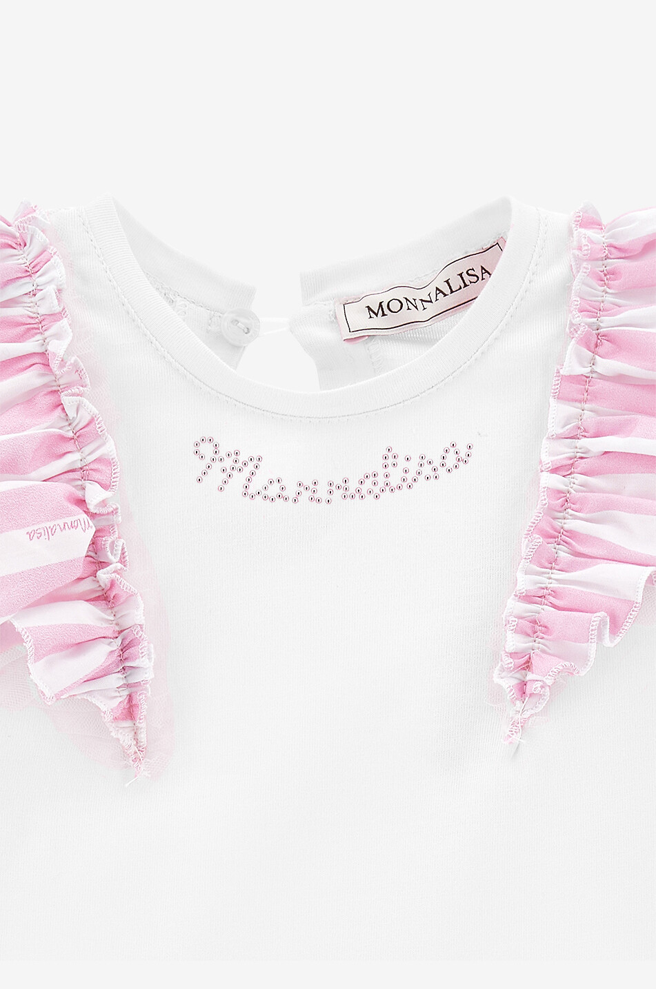 MONNALISA T-shirt à volants rayés bébé Bébé BLANC 3