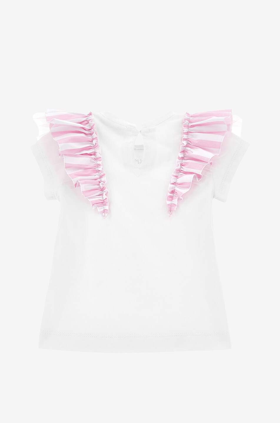 MONNALISA T-shirt à volants rayés bébé Bébé BLANC 2