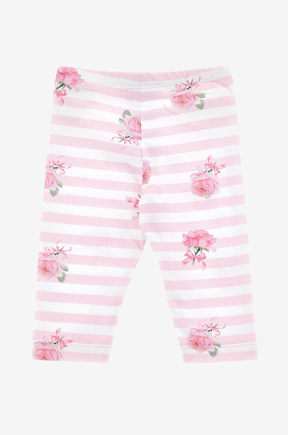 MONNALISA Baby-Jersey-Leggings mit Streifen und Rosen Baby ROSA 2