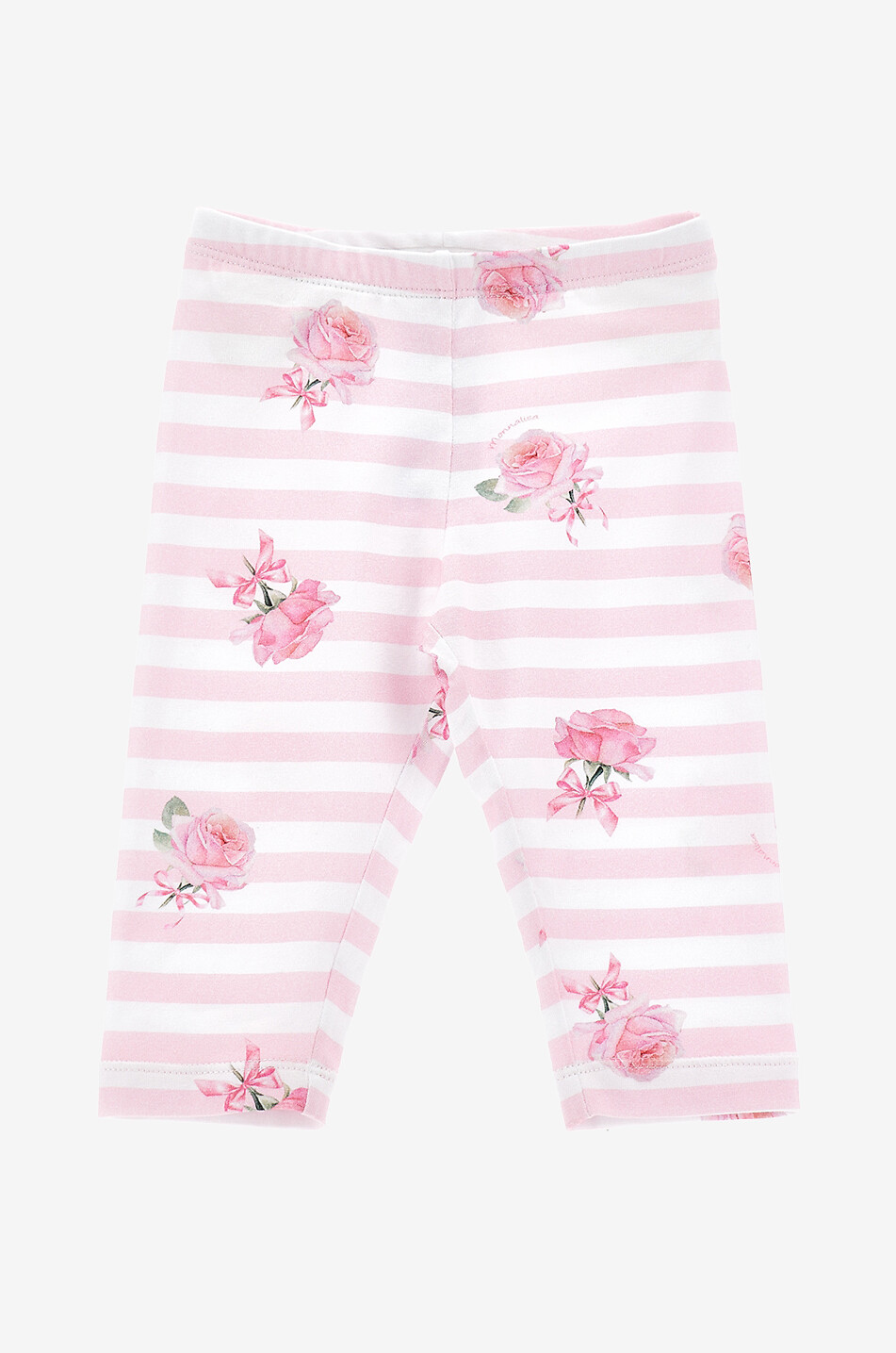 MONNALISA Baby-Jersey-Leggings mit Streifen und Rosen Baby ROSA 1
