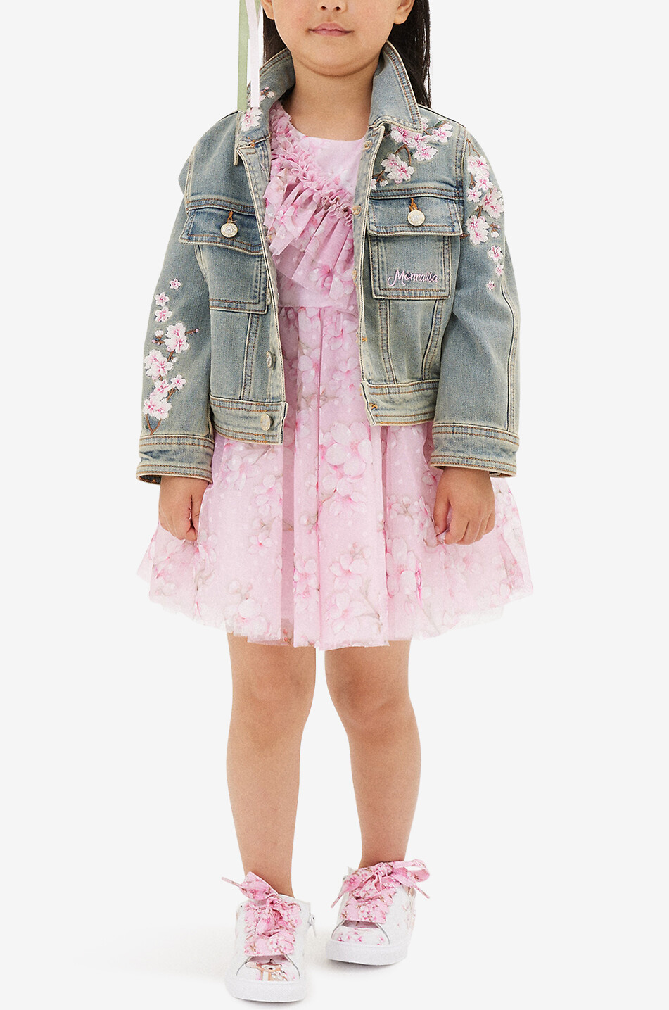 MONNALISA Ärmelloses geblümtes Mädchenkleid mit Rüsche Mädchen ROSA 3