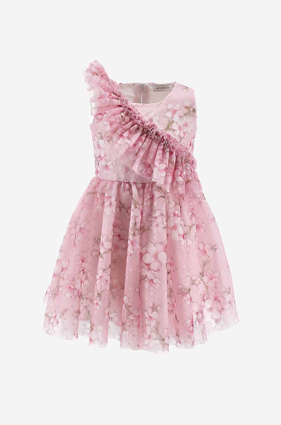 MONNALISA Ärmelloses geblümtes Mädchenkleid mit Rüsche Mädchen ROSA 1