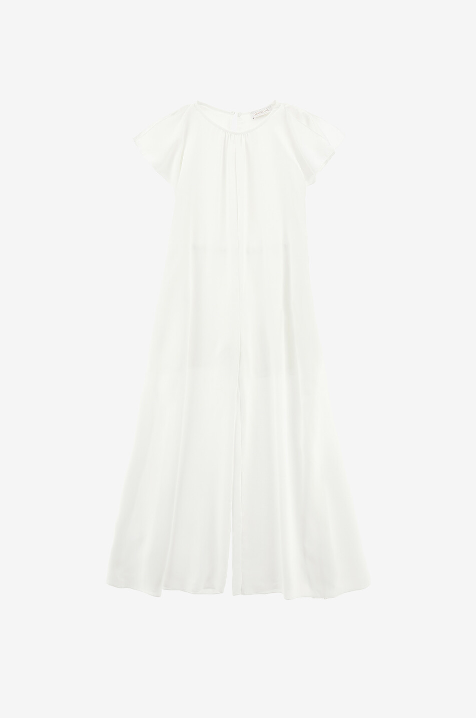 Belted fluid girl's jumpsuit