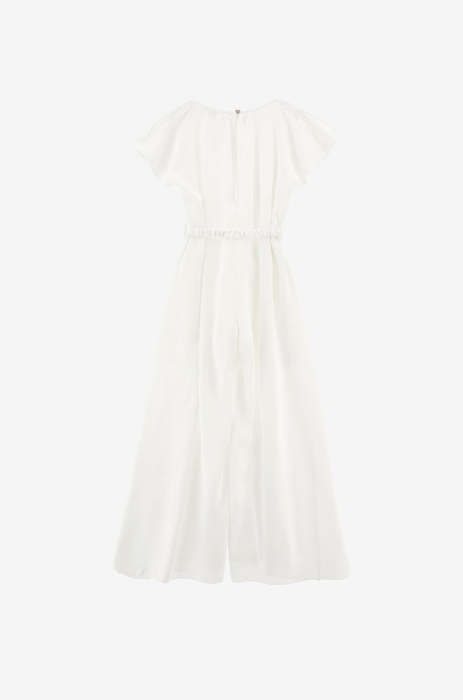 Belted fluid girl's jumpsuit