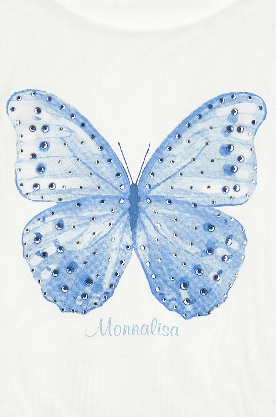 MONNALISA Butterfly girls' T-shirt with long puff sleeves Girl WHITE 3