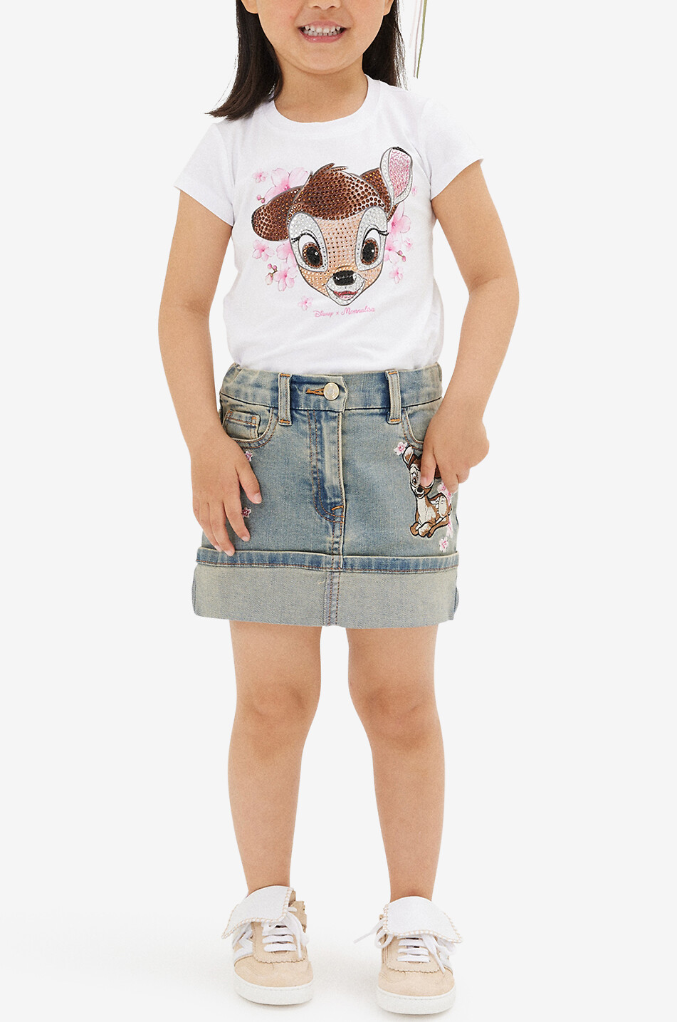 MONNALISA Bambi girls' short-sleeved T-shirt Girl WHITE 3