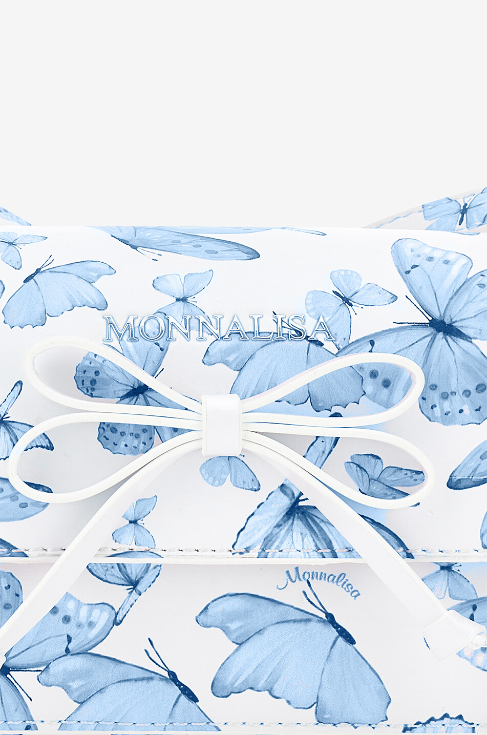 MONNALISA Butterfly printed girls' faux leather shoulder bag Girl LIGHT BLUE 4
