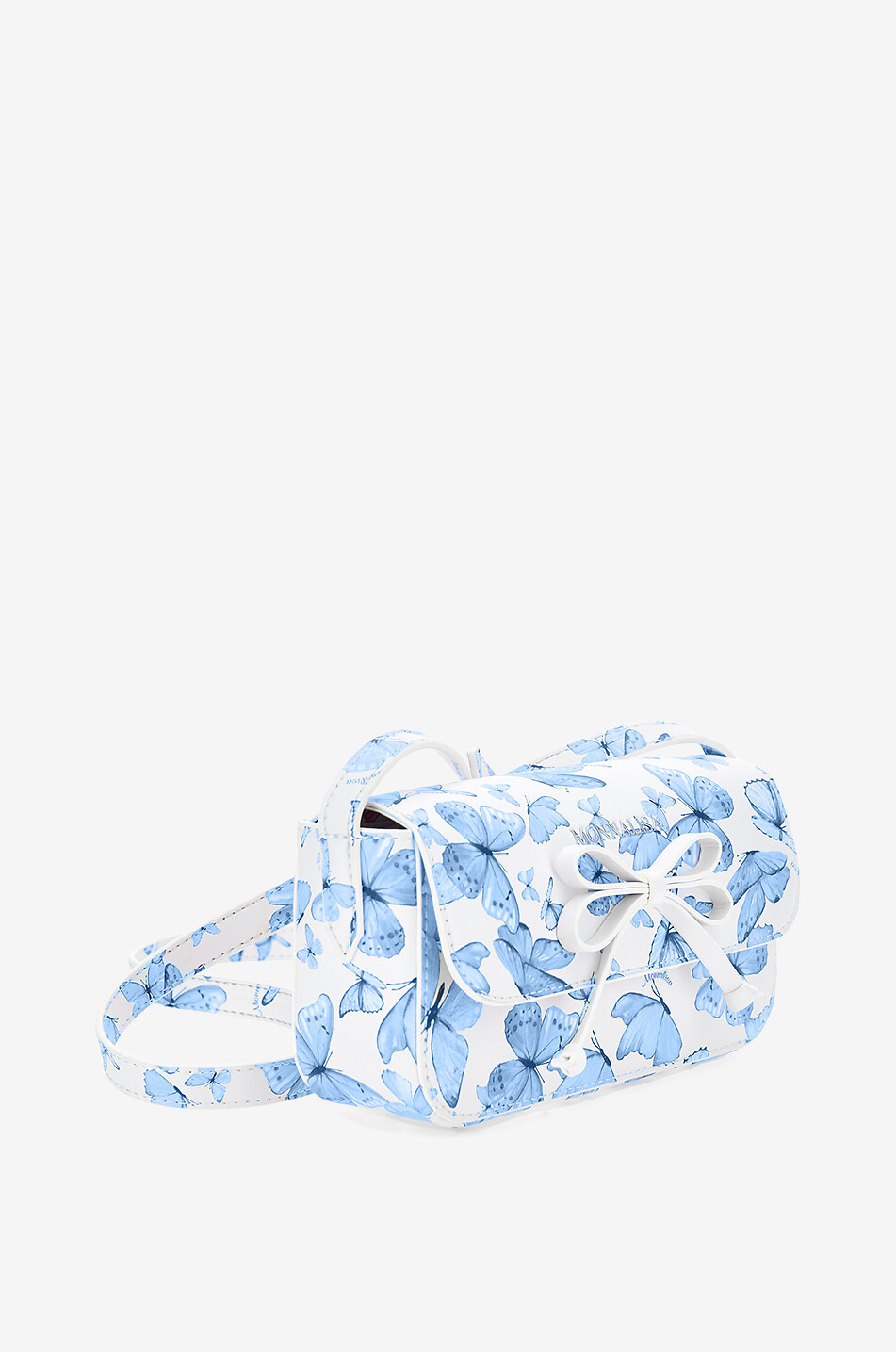 MONNALISA Butterfly printed girls' faux leather shoulder bag Girl LIGHT BLUE 2