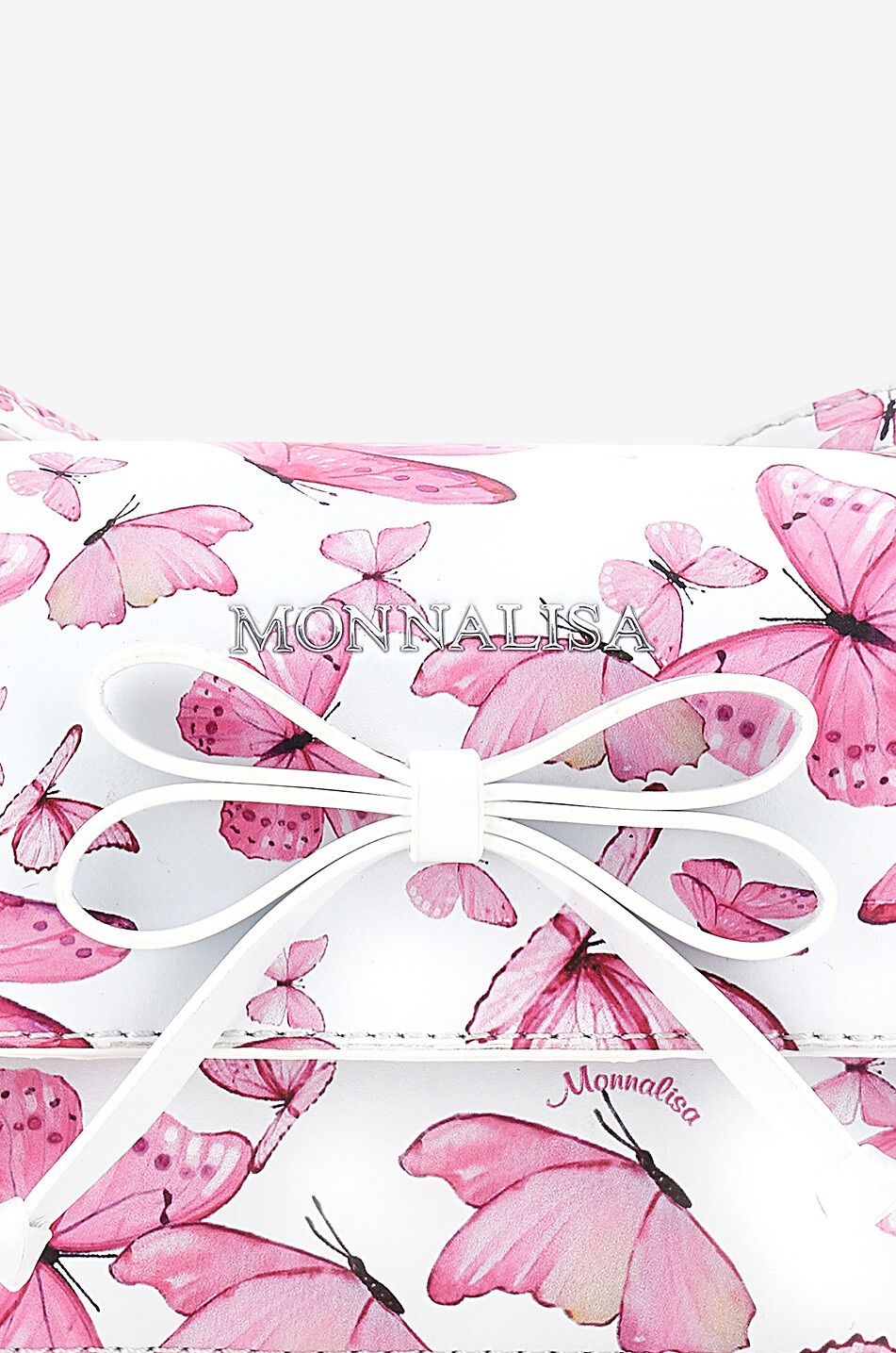 MONNALISA Butterfly printed girls' faux leather shoulder bag Girl PINK 4