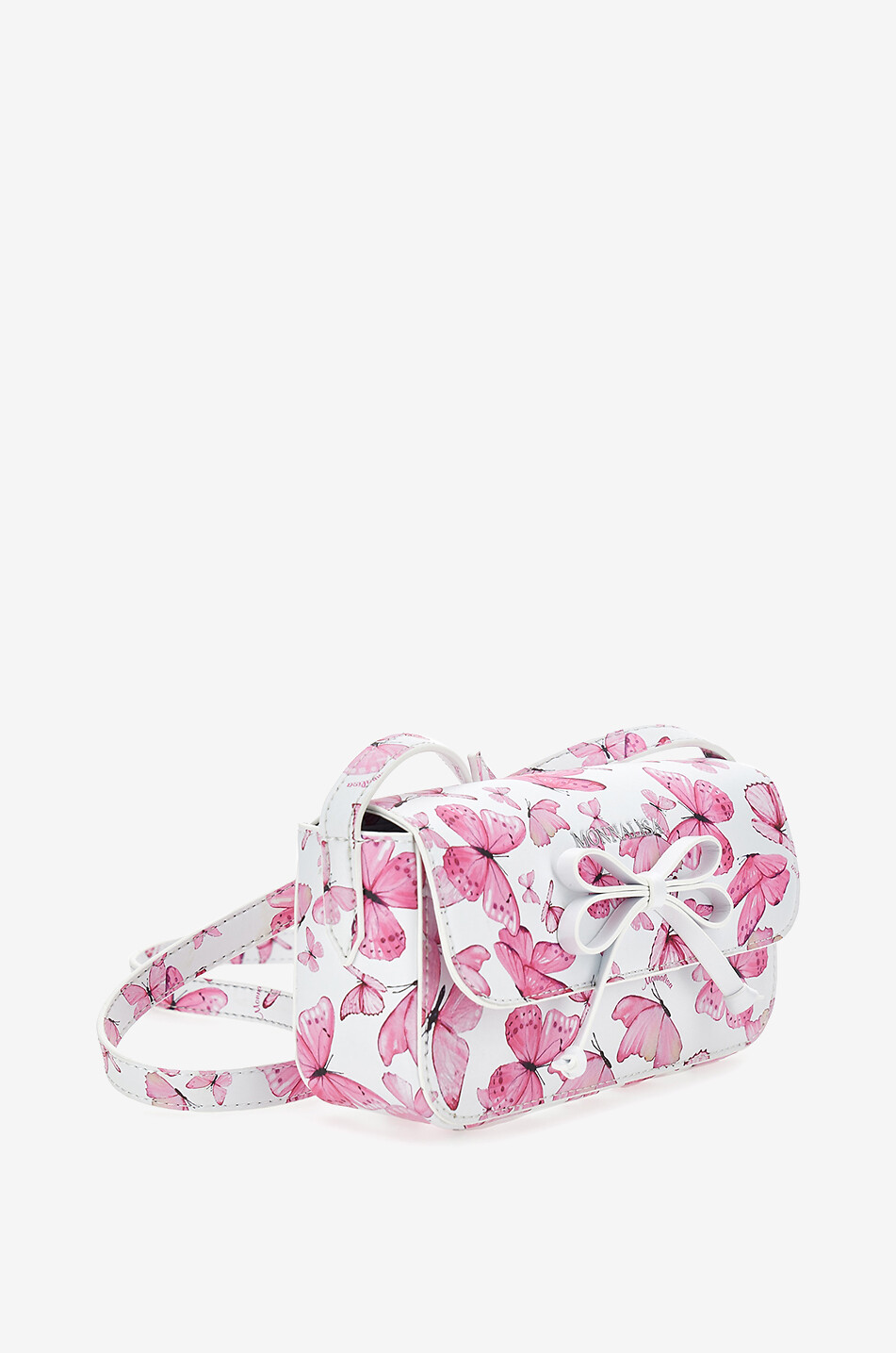 MONNALISA Butterfly printed girls' faux leather shoulder bag Girl PINK 2