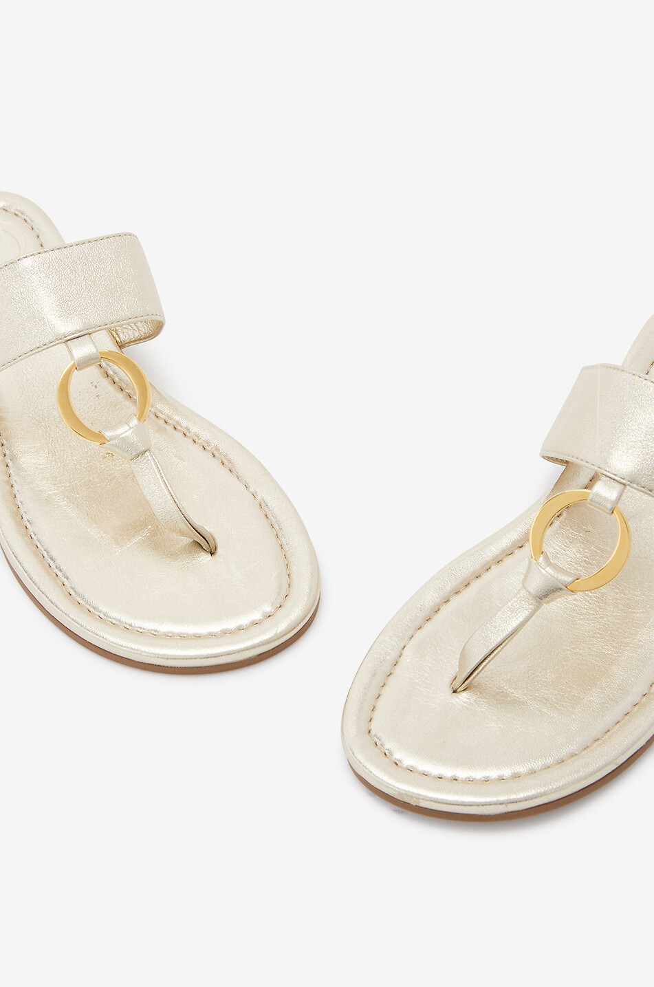 Tongs en cuir brillant Olivia