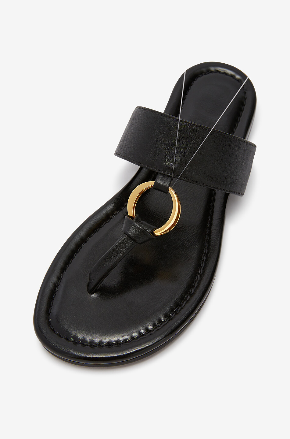 ODISSI Tongs en cuir brillant Olivia Femme NOIR 6