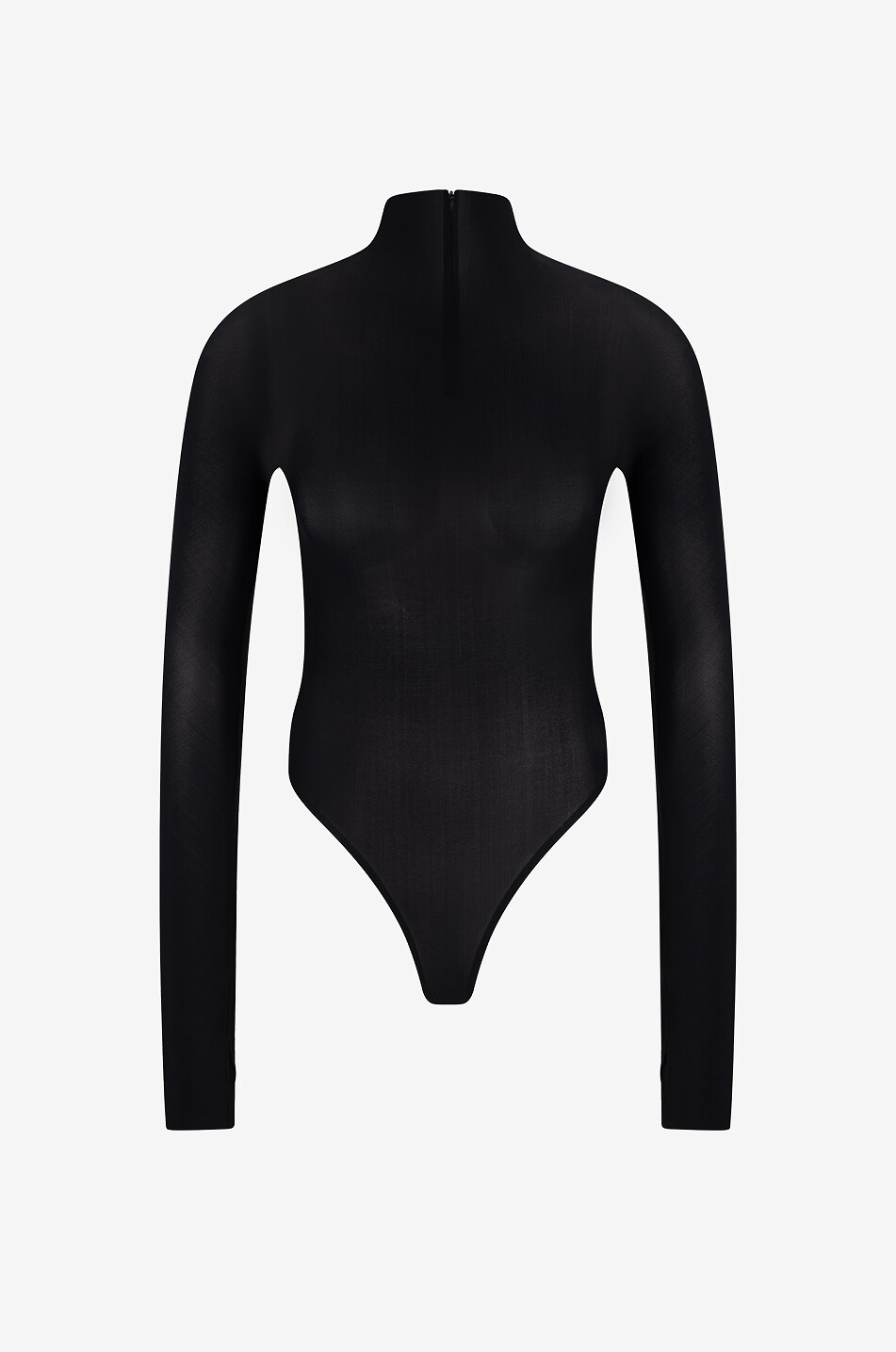 ALAÏA Body semi-transparent à col montant zippé Femme NOIR 1