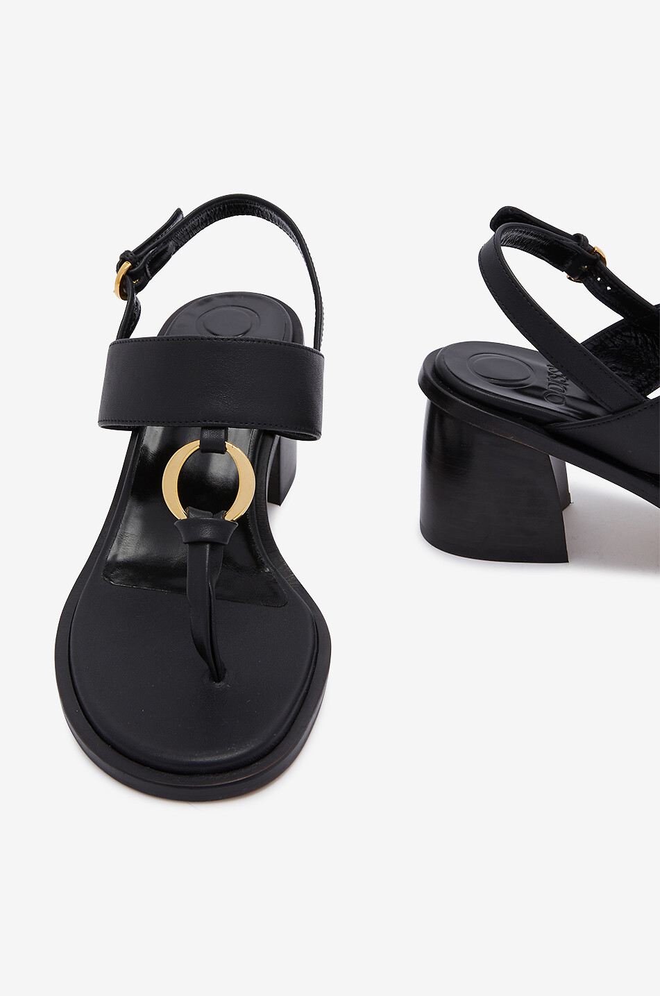 ODISSI Sandalen mit Blockabsatz aus Leder Olivia Damen SCHWARZ 4