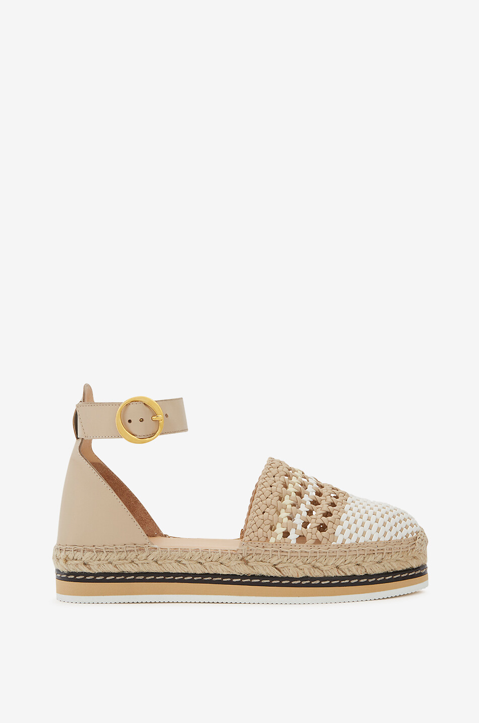 ODISSI Lily platform braided leather espadrilles Women BEIGE 1