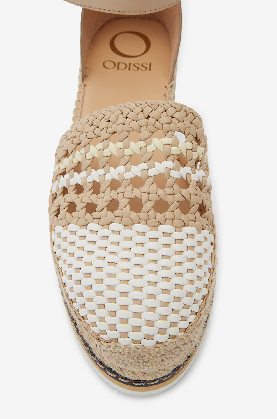 ODISSI Lily platform braided leather espadrilles Women BEIGE 7