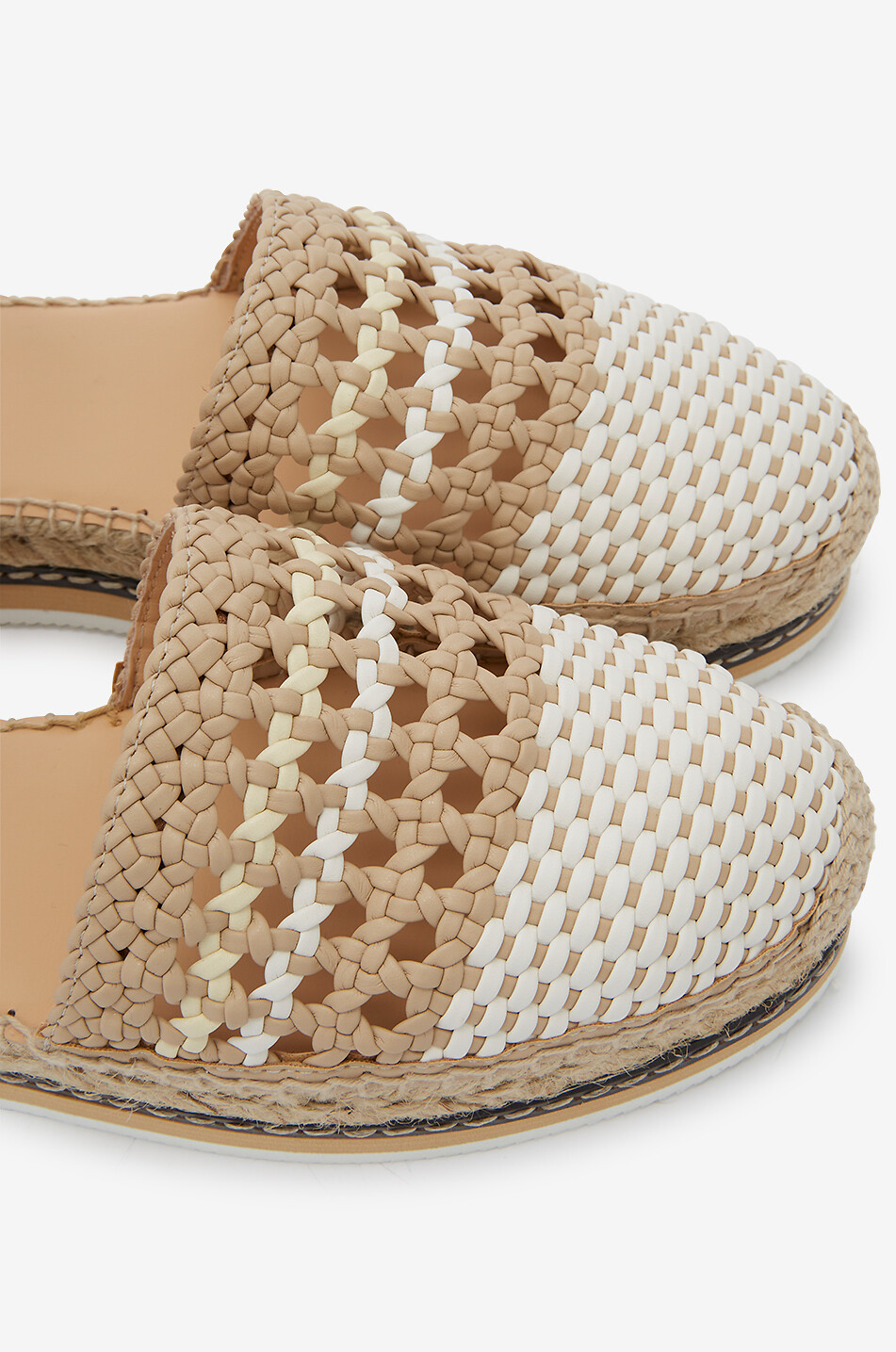 ODISSI Lily platform braided leather espadrilles Women BEIGE 8