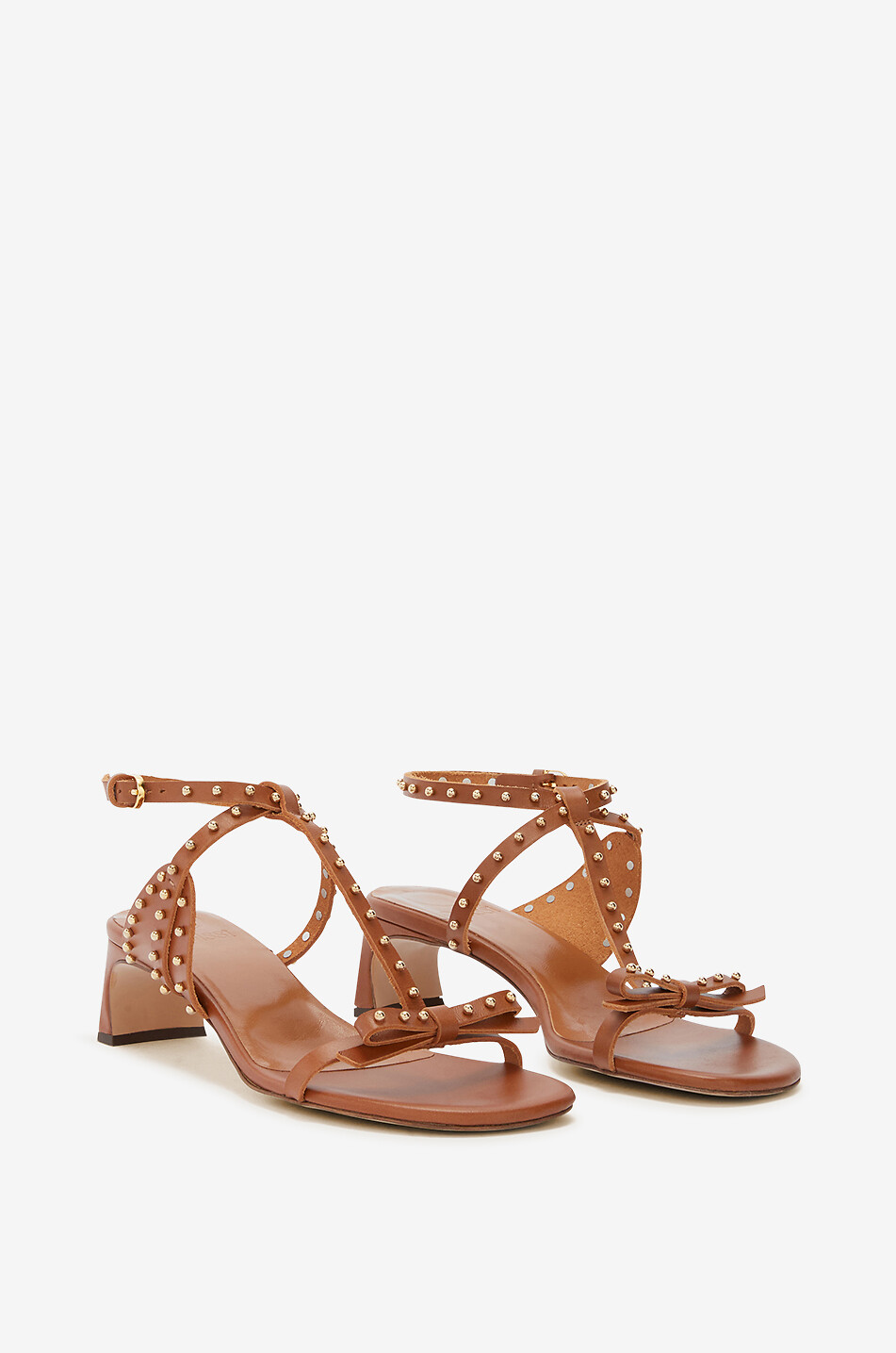 Jackie smooth leather heeled sandals