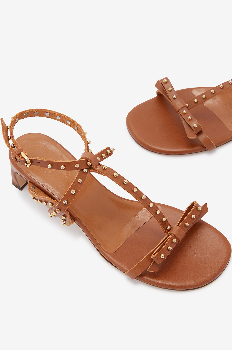 Jackie smooth leather heeled sandals