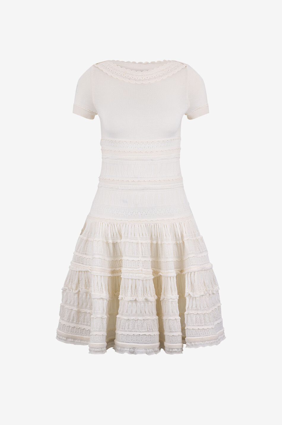 Ausgestelltes Feinstrick-Minikleid Crinoline