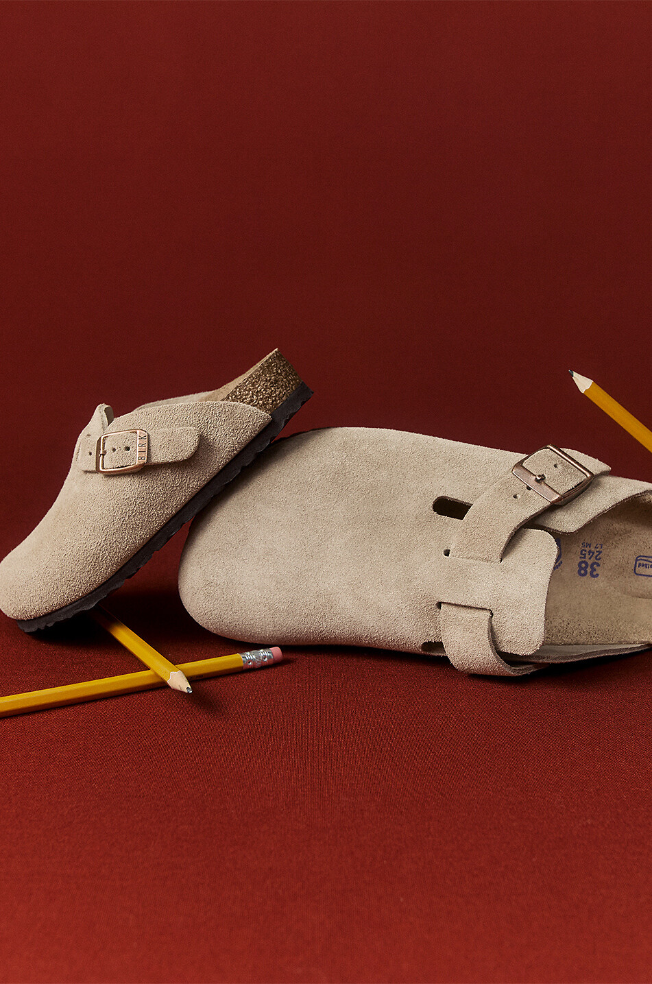 BIRKENSTOCK Clogs aus Wildleder für Kinder Boston Kids  BRAUN 6