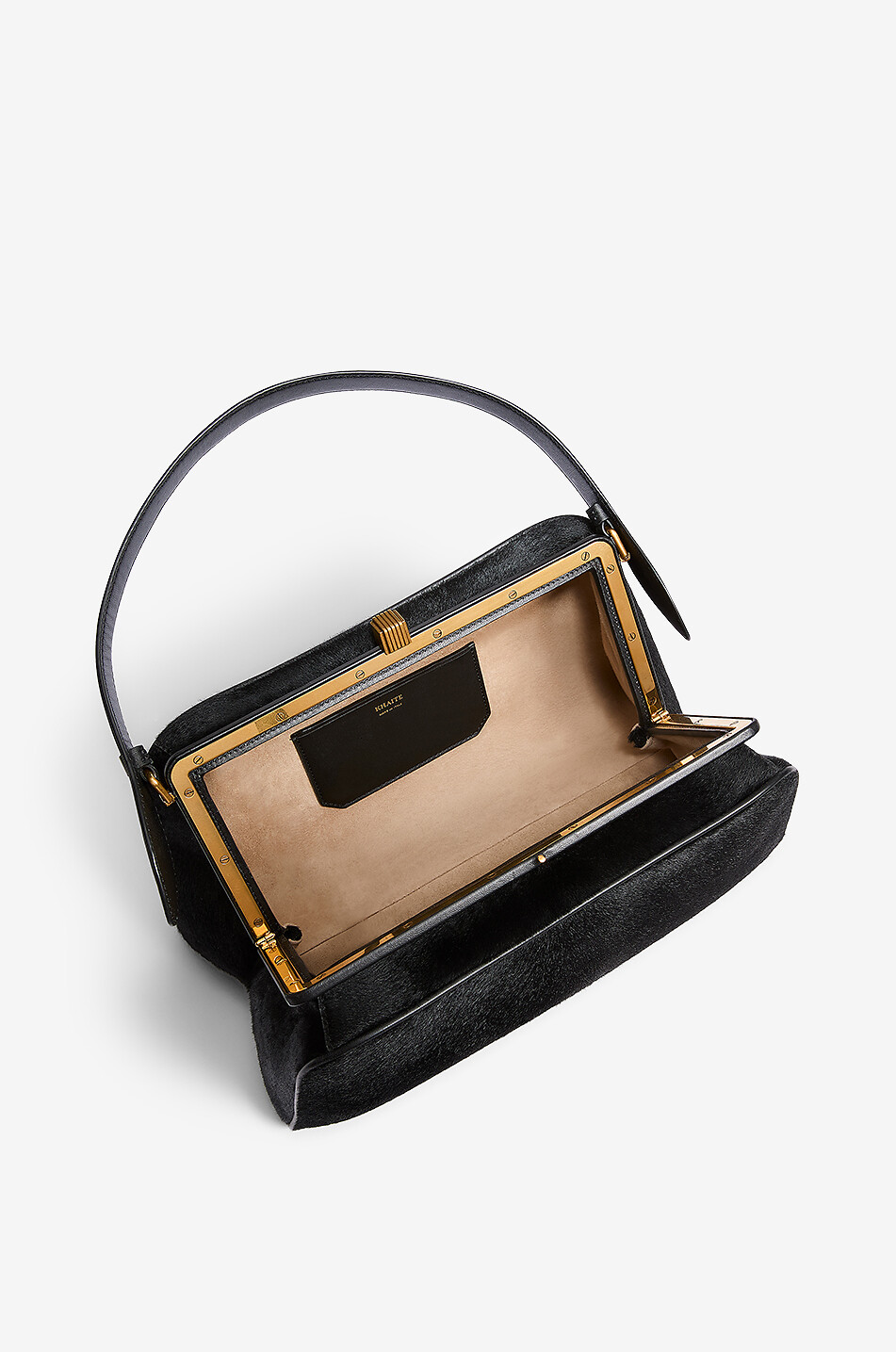 KHAITE Cate haircalf leather handbag Women BLACK 4
