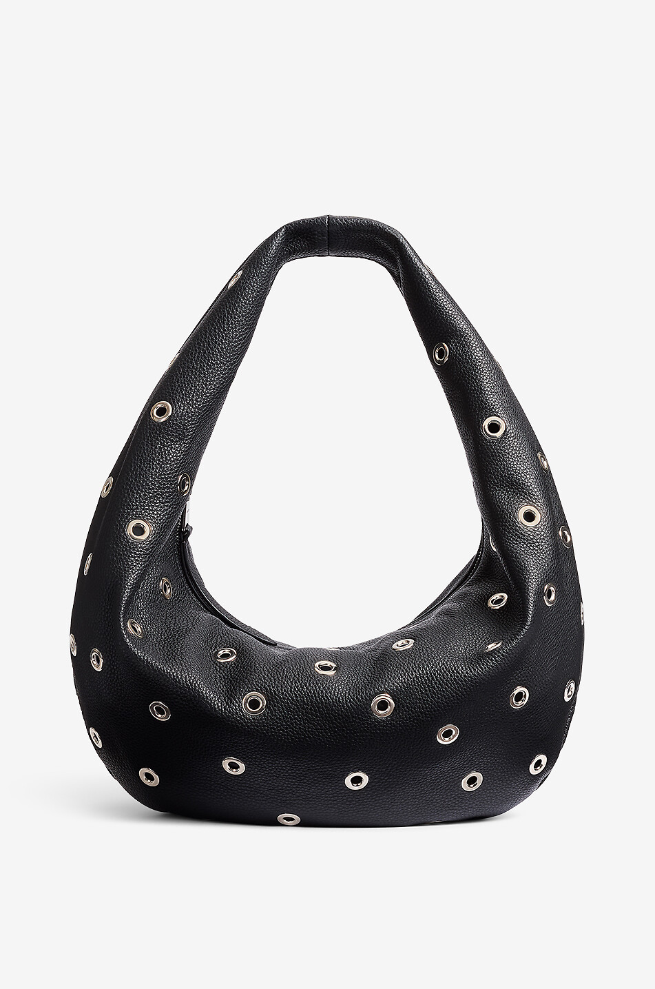 KHAITE Sac porté épaule en cuir à oeillets Medium Olivia Hobo Femme NOIR 1