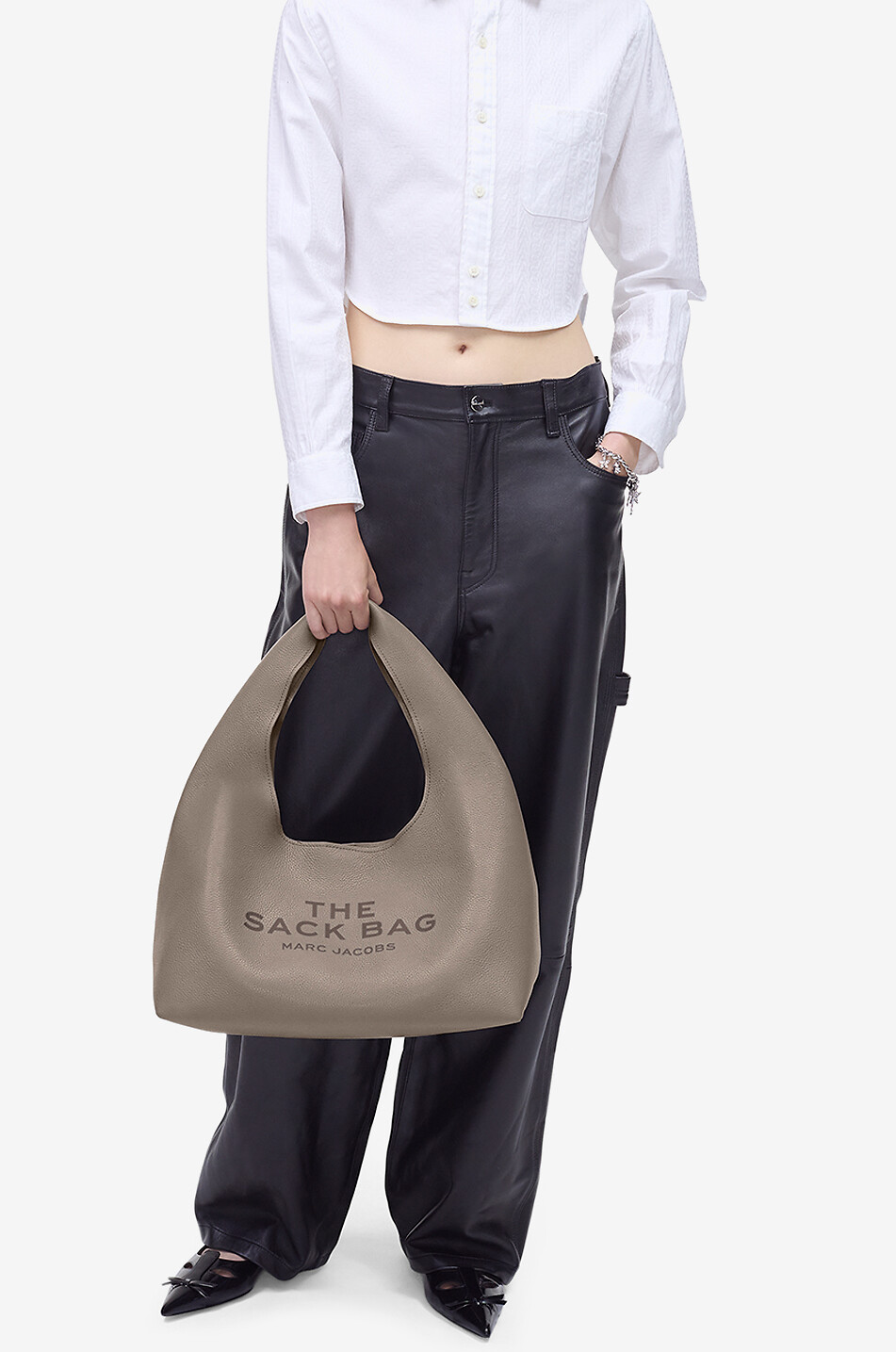 MARC JACOBS Sac à main en cuir bovin The Sack Femme MARRON 4