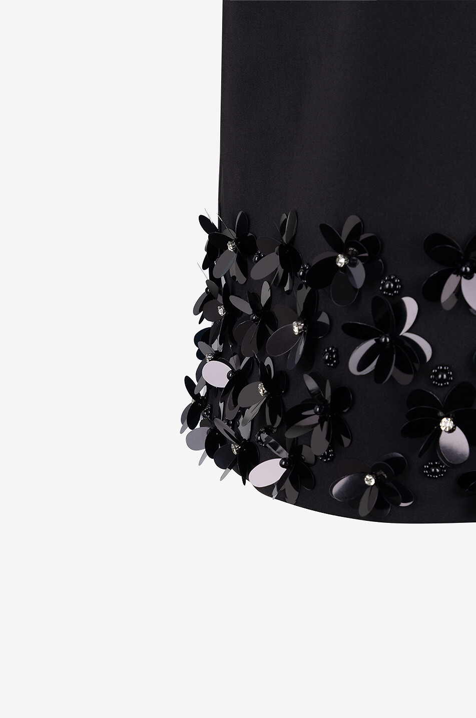 SELF PORTRAIT 3D Sequin sleeveless A-line crepe mini dress Women BLACK 3