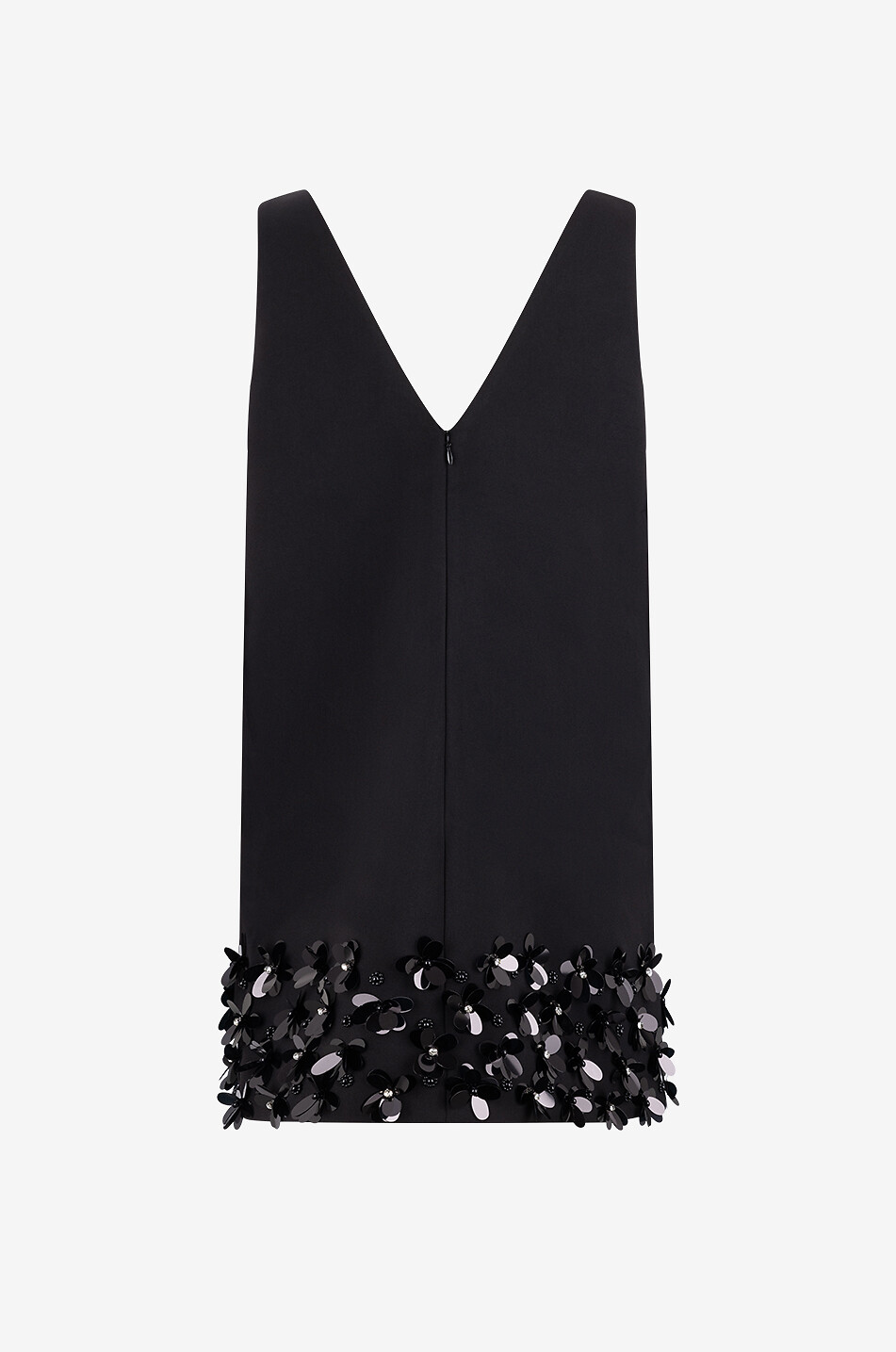 SELF PORTRAIT 3D Sequin sleeveless A-line crepe mini dress Women BLACK 2