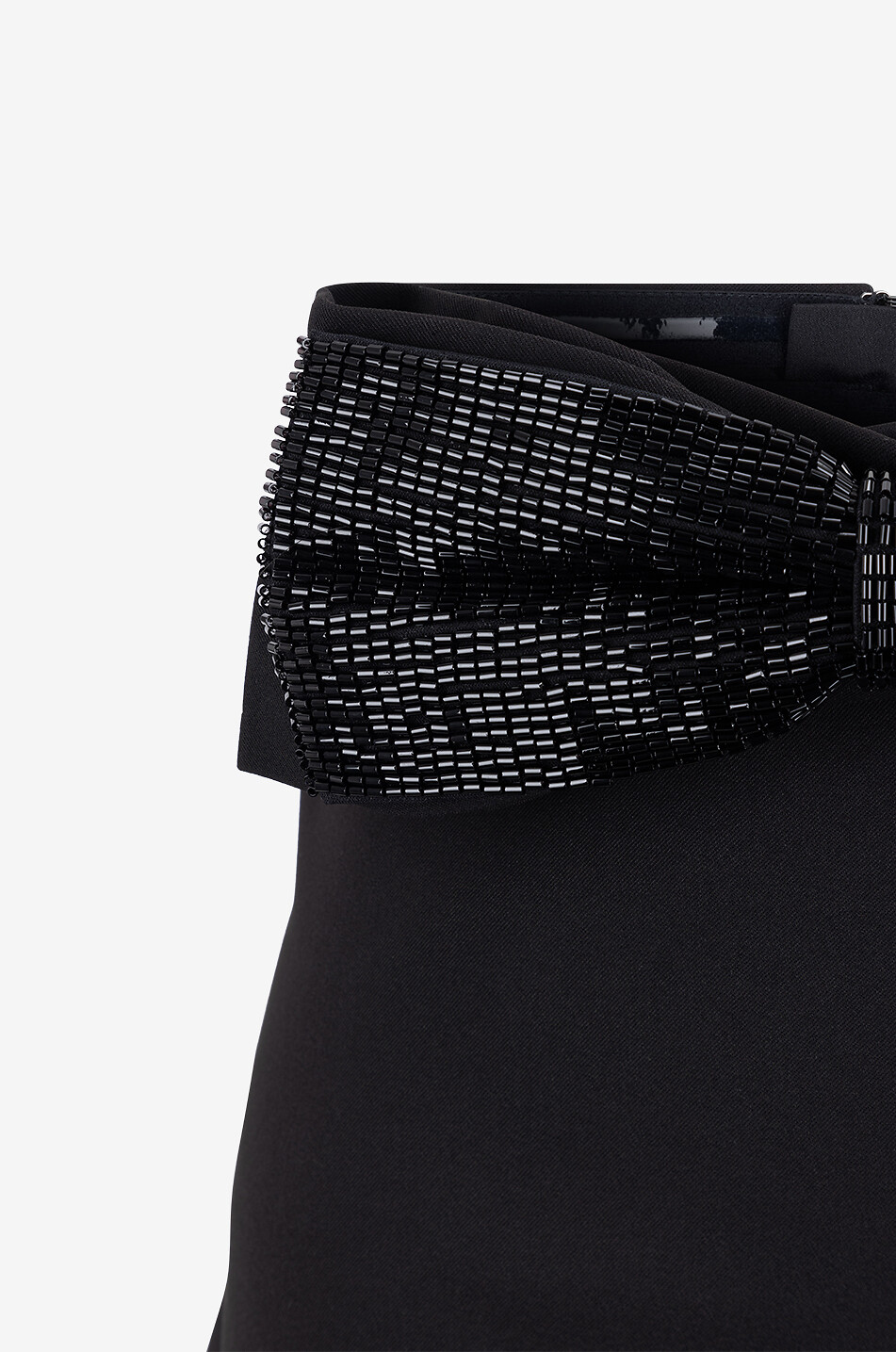 SELF PORTRAIT Bandeau-Top aus Crêpe mit Schleife und Perlen Damen SCHWARZ 3