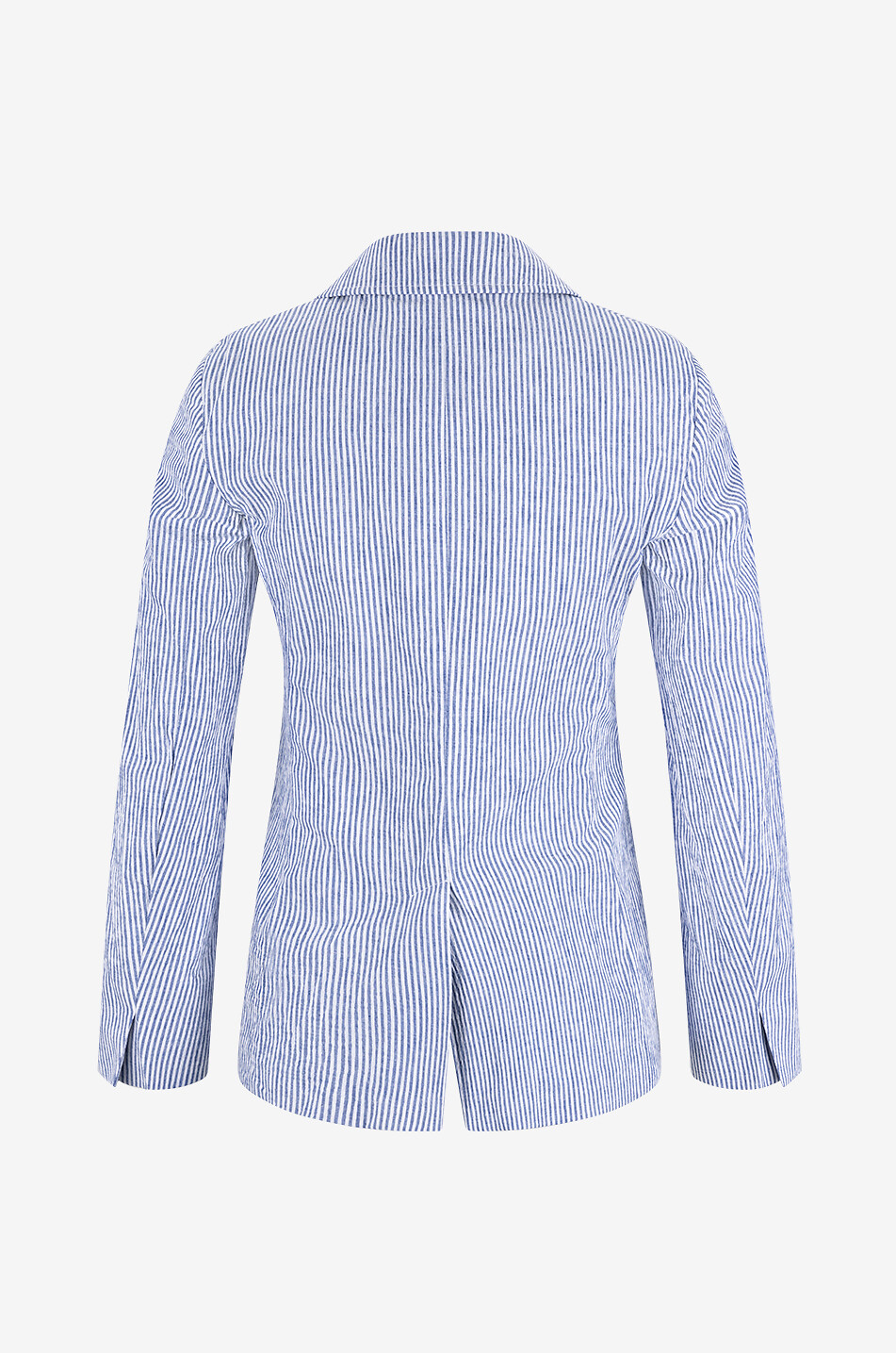 WEEKEND MAX MARA Taillierter gestreifter Seersucker-Blazer Aletta Damen HELLBLAU 2