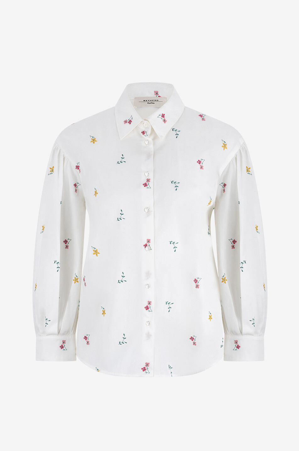 Villar flower embroidered poplin shirt