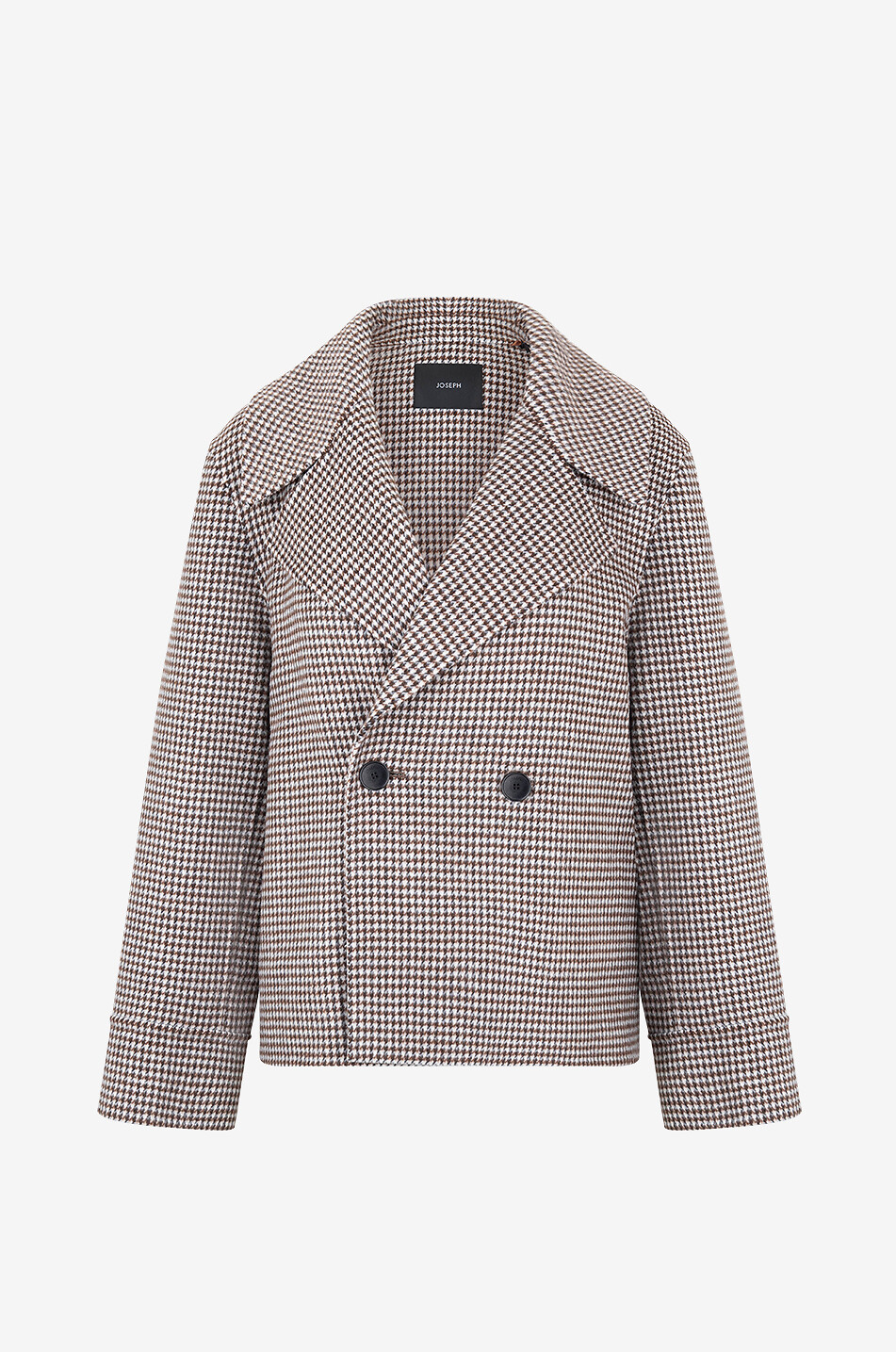 Hahnentritt-Kurzmantel aus Wolle Rollet