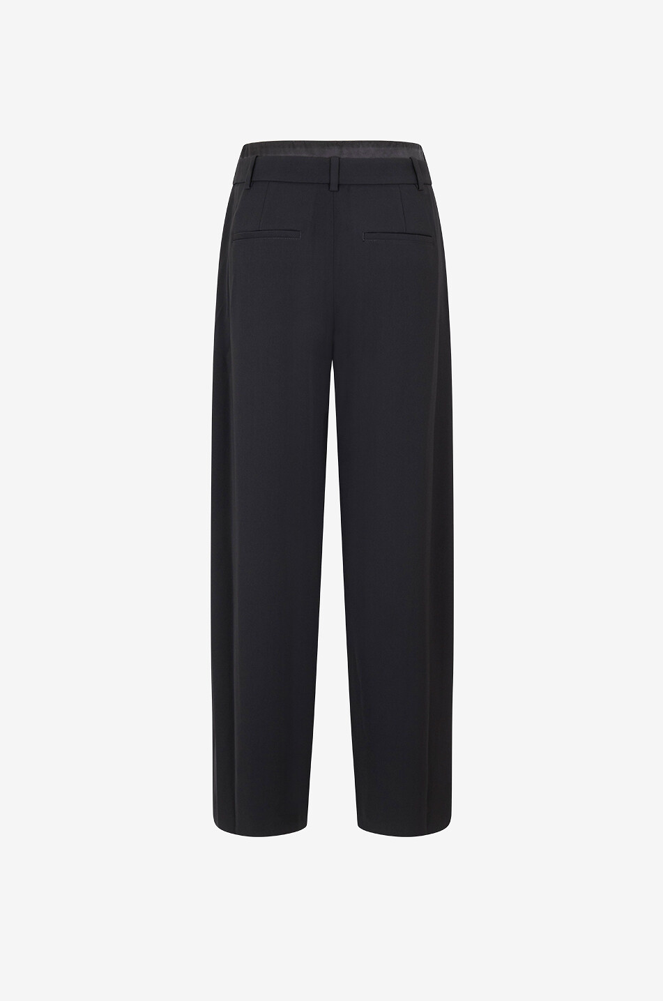 VINCE Pantalon large en cr'epe Double-Waistband Femme NOIR 2
