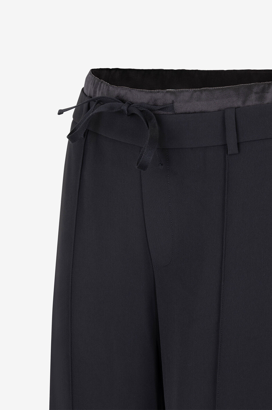 VINCE Pantalon large en cr'epe Double-Waistband Femme NOIR 3