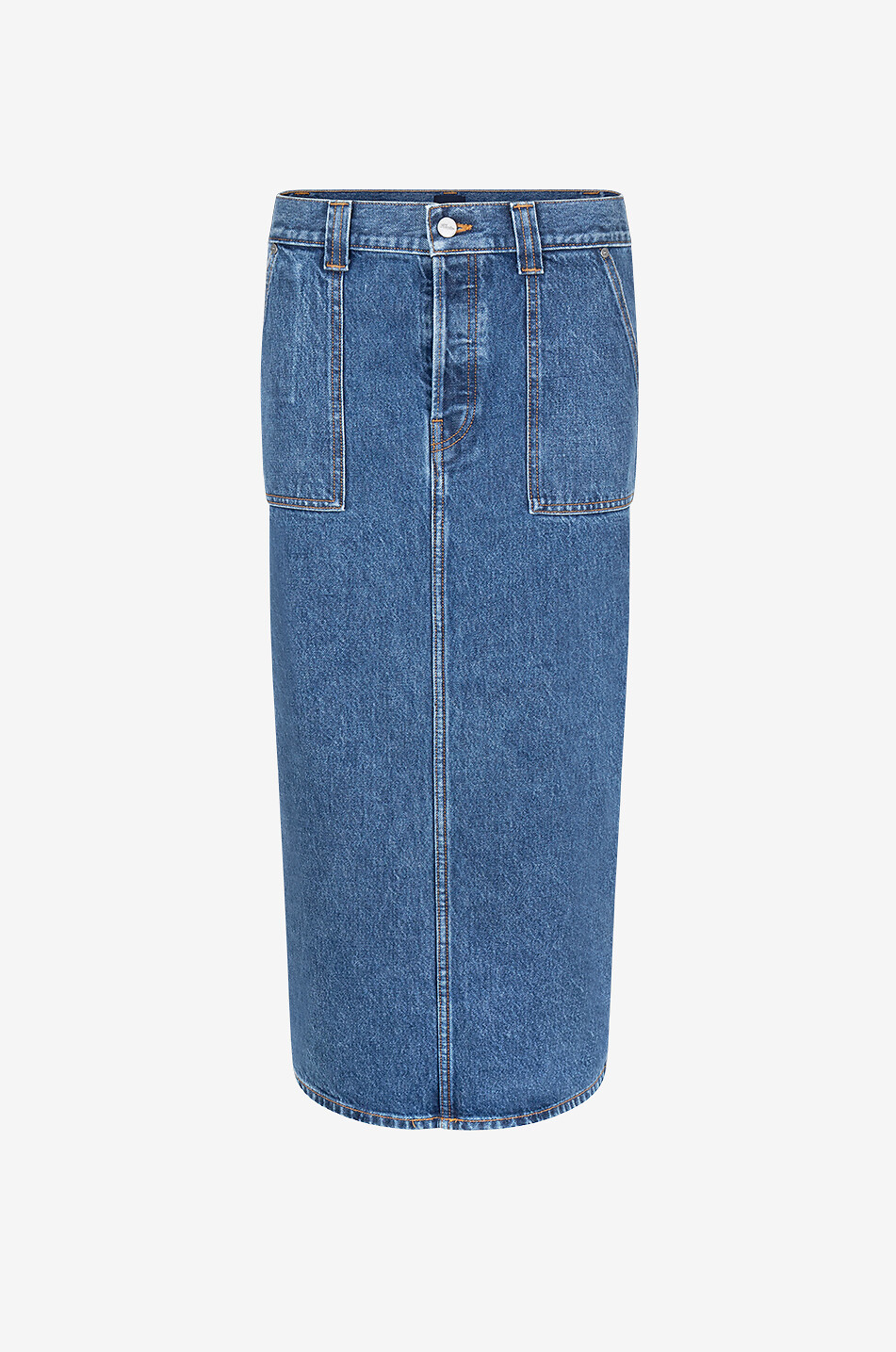KHAITE Midirock aus Jeans aus Baumwolle Genevieve Boone Damen BLAU 1