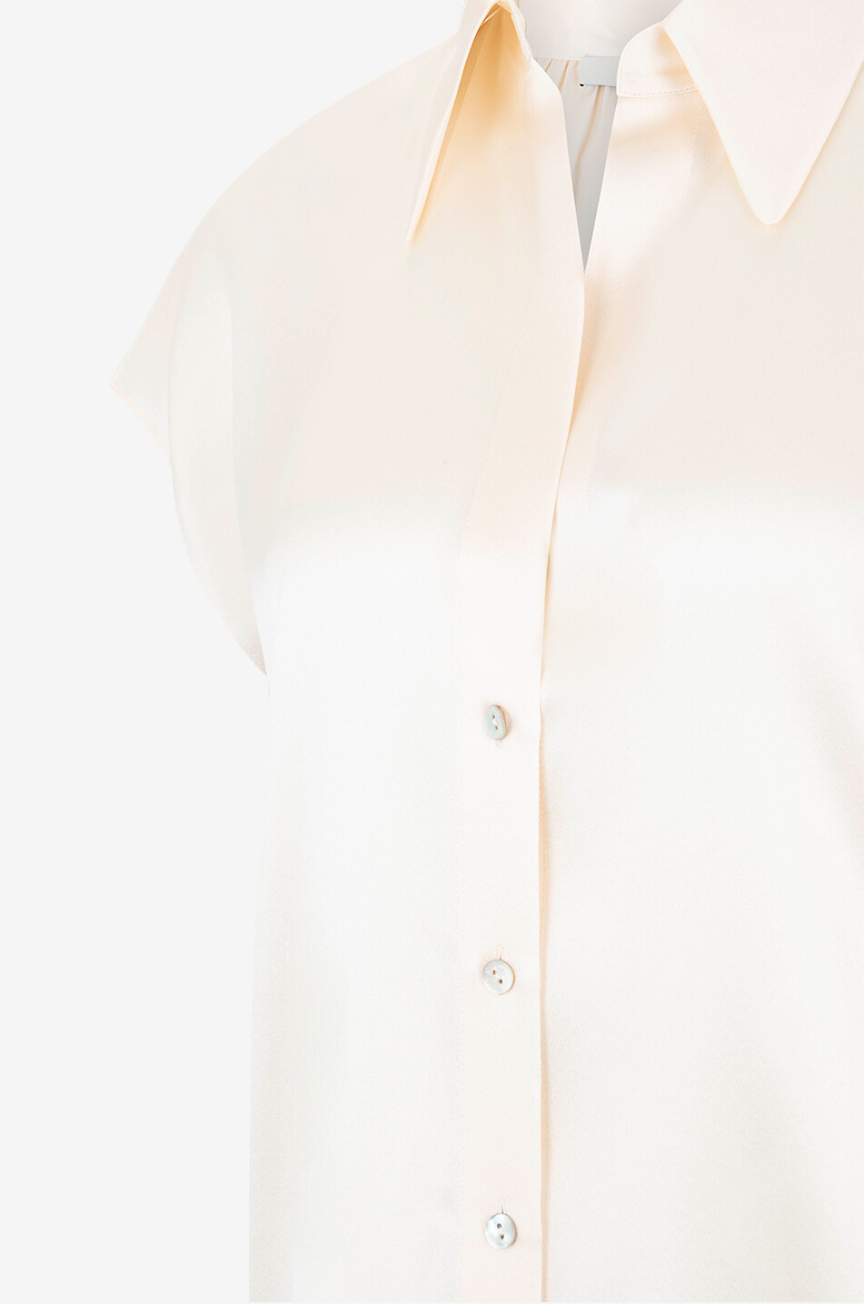 VINCE Silk short sleeved blouse Women WHITE 7