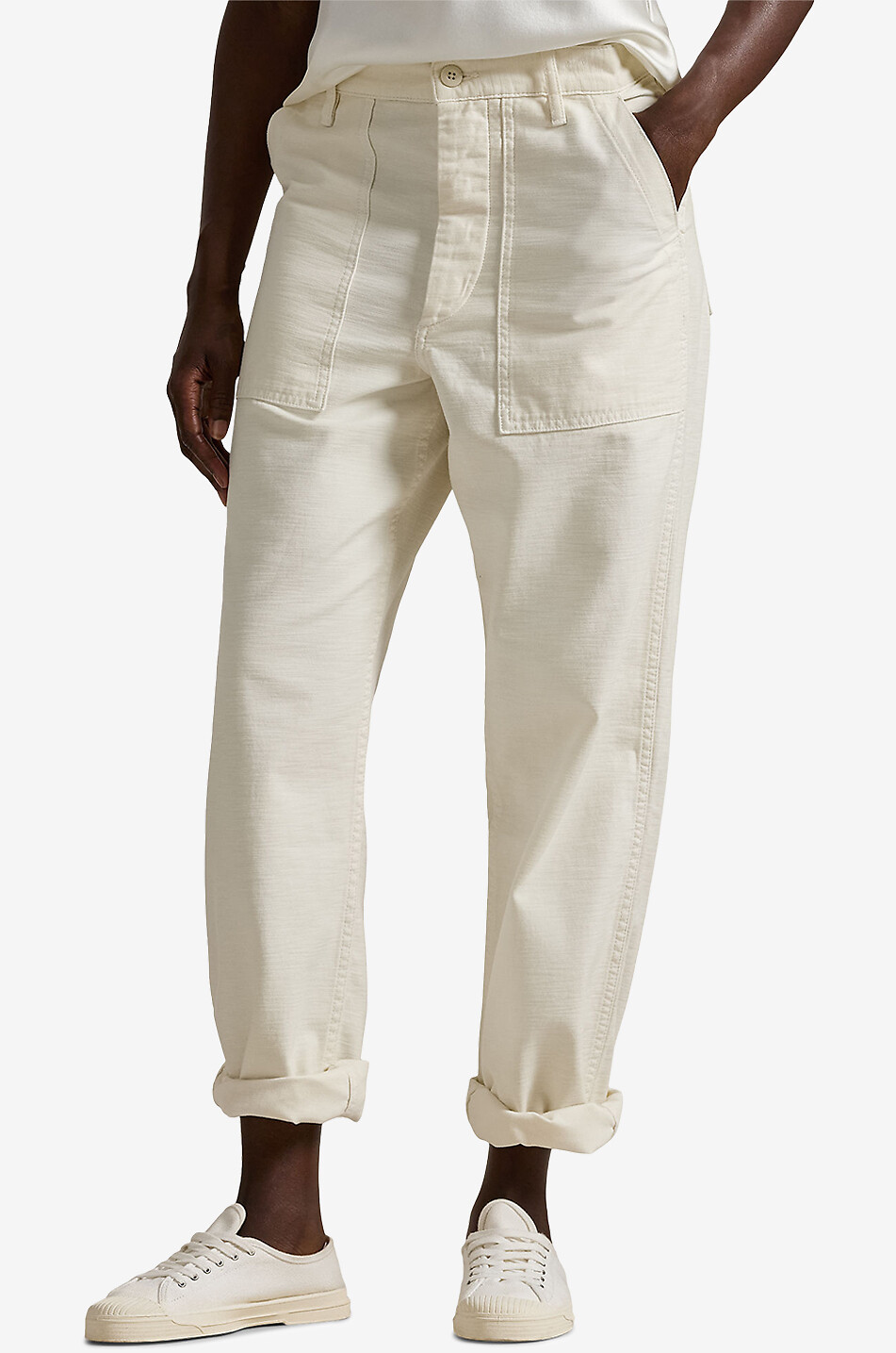 POLO RALPH LAUREN Gerade Hose aus Canvas Ricky Damen CREMEFARBEN 2