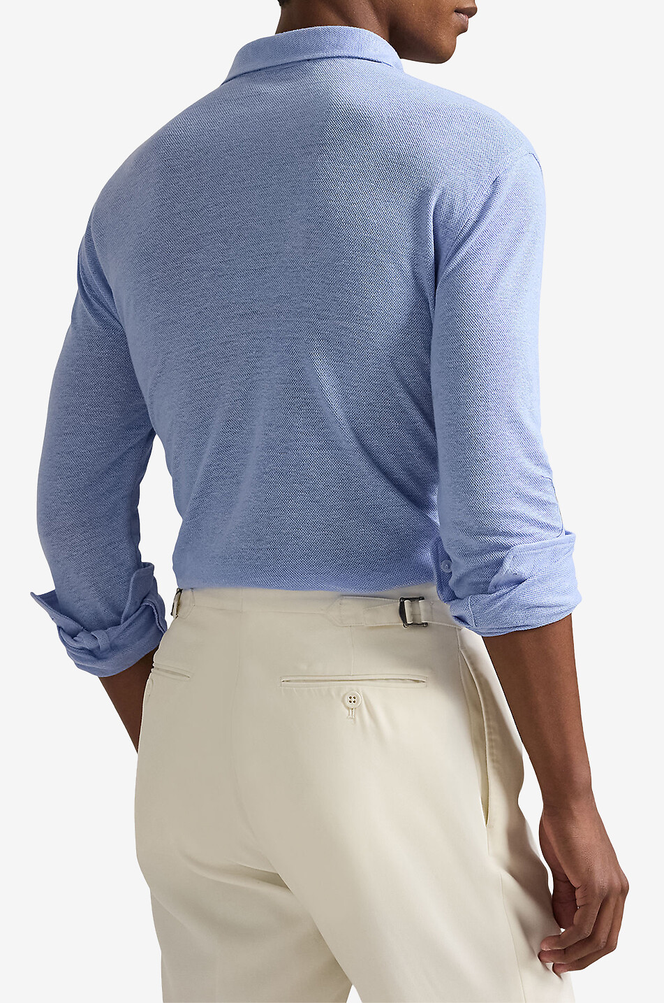 POLO RALPH LAUREN Polo à manches longues en lin piqué Pony Homme BLEU 3