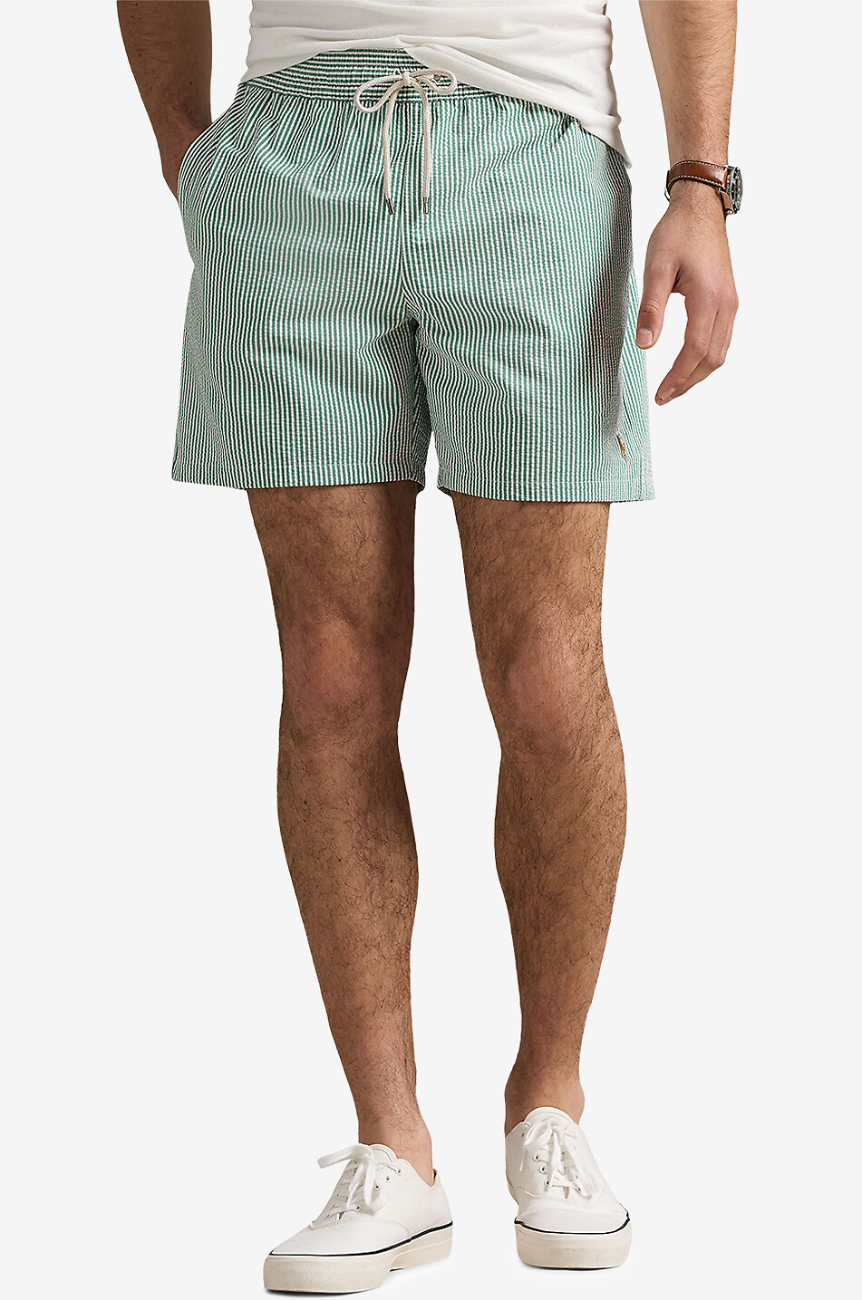 POLO RALPH LAUREN Short de bain en seersucker Traveller Homme VERT 2